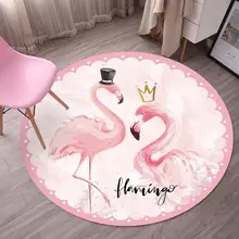 Northern Europe Flamingo Unicorn Round Carpet Cartoon Living Room Bedroom Kids Play Rug Chair Hanging Basket Circle Non-slip Mat Northern Europe Flamingo Unicorn Round Carpet Cartoon Living Room Bedroom Kids Play Rug Chair Hanging Basket Circle Non-slip Mat