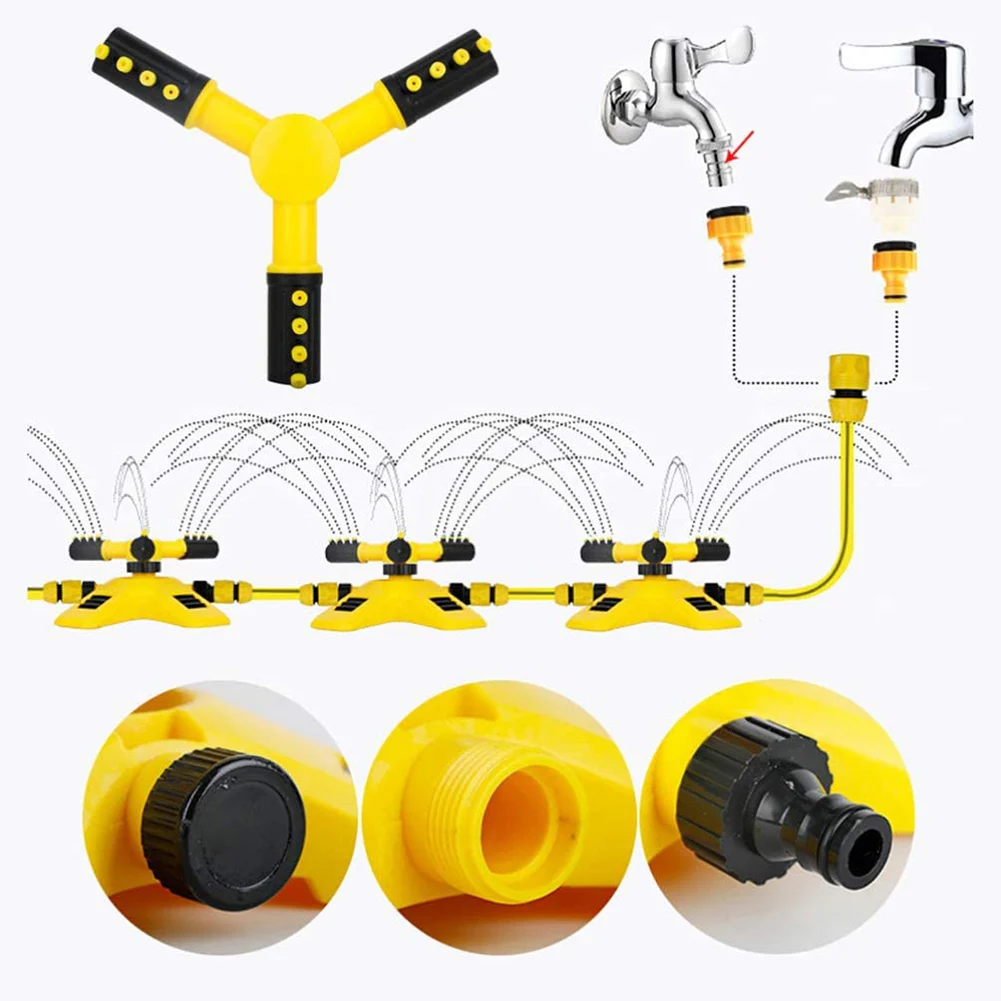 

2021 New 360 Degree Automatic Water Sprinkler ABS Lawn Yard Watering Sprinkler Head Adjustable Garden Supply Spray Nozzle