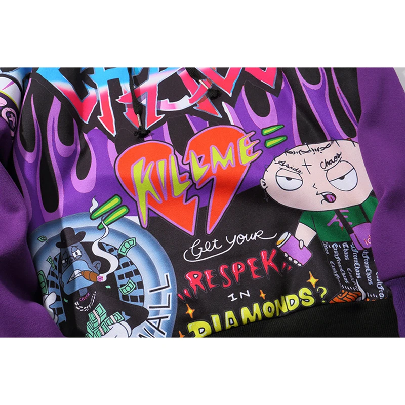 Мужская Флисовая Толстовка Mirecoo пуловер с круглым вырезом и принтом граффити