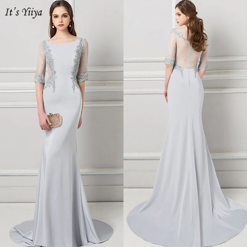 It's Yiya вечернее платье с круглым вырезом Русалка длиной до пола женские вечерние