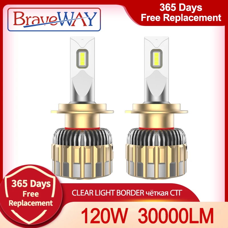 BraveWAY 120 Вт светодиодный лампы для автомобилей H1 H4 H7 LED H11/H8/H16 (JP) 9005/HB3 9006/HB4