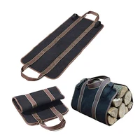 heavy firewood log carrier tote oxford canvas foldable wood carrier padded handles large capacity firewood carr