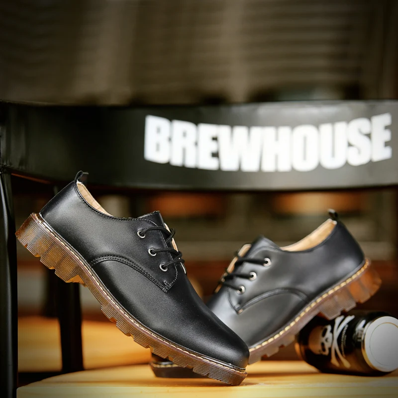 New Autumn Fashion Comfortable Oxford Men Leather Shoes Genuine High Quality Soft Casual Breathable Highheel | Обувь