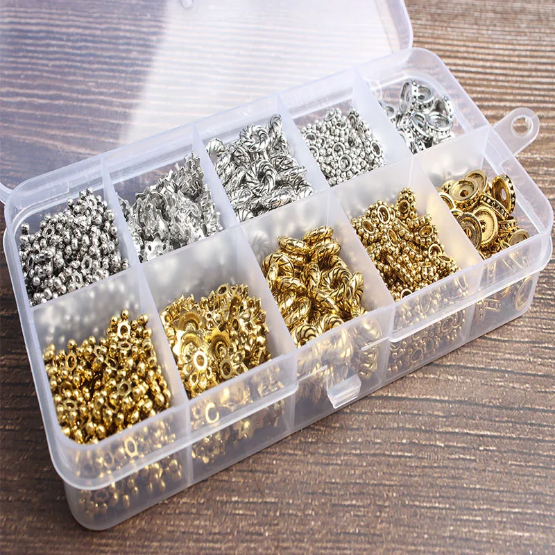 

300 шт. золотые и серебряные штуки каждая бусина прокладка модная шкатулка для ювелирных изделий DIY браслет ожерелье и всевозможные аксессуа...