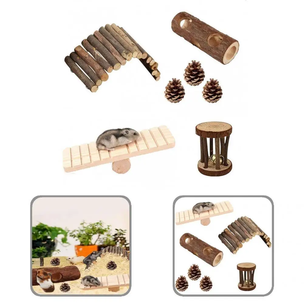 

Игрушка для жевания 7 шт./компл. безопасная игрушка для улучшения здоровья желудка привлекательный хомяк деревянный молярный игрушечный на...