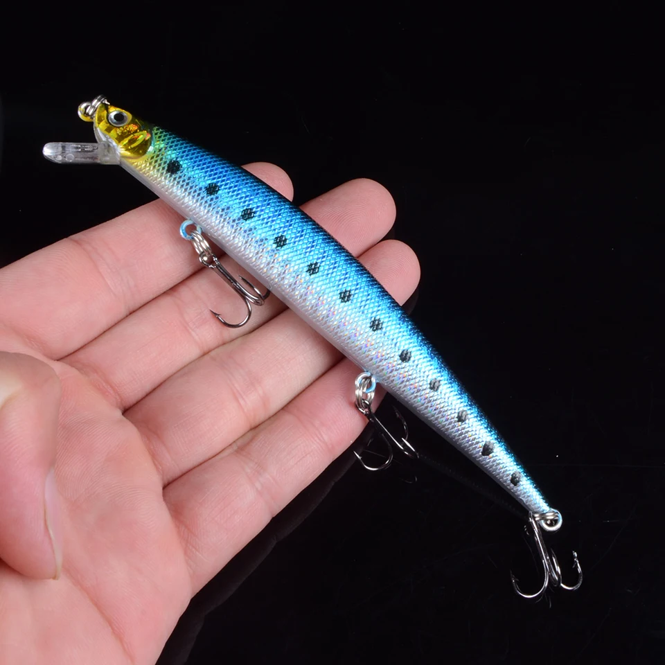 1 шт. 12 5 см г Minnow Рыбная приманка вобблер с 6 # крючки плавающая твердая рыболовные