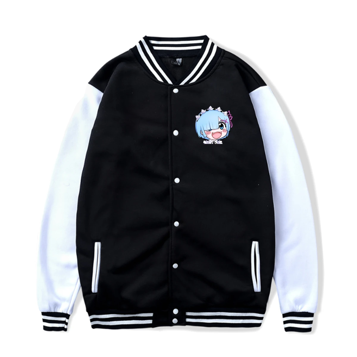 

ReꬆZero Rem New Trendy Fashion Letter Printing Baseball Uniform Couple Harajuku Loose Street Jacket for Men Women