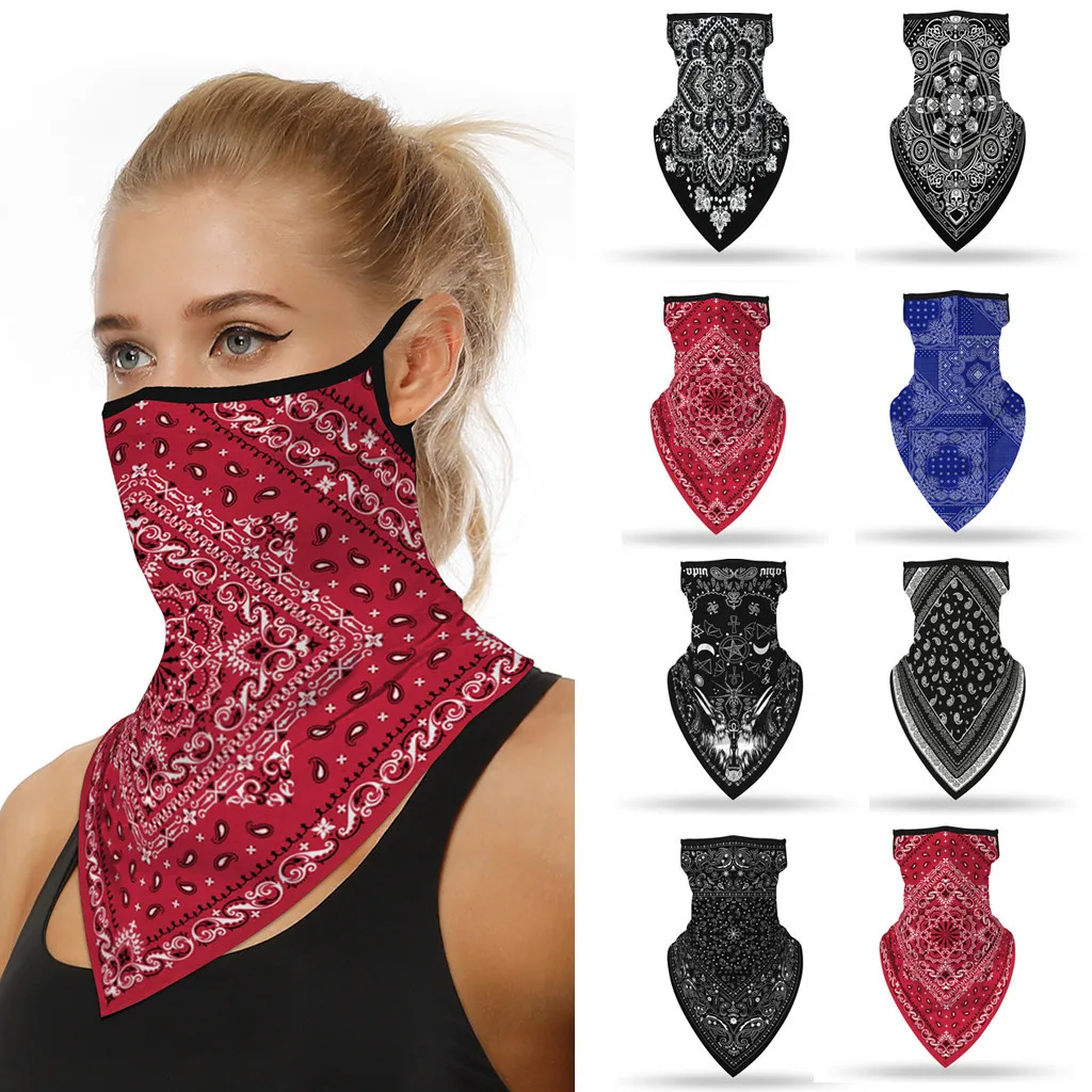 

Unisex Men Women Face Scarf Bandana Ear Loops Face Balaclava Neck Gaiters Digital Printed Windproof Mask Thin Wrap Scarf Cosplay