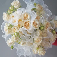 28cm4 5m pack wave yarn flowers packaging lace wrapping mesh florist bouquet gift packaging