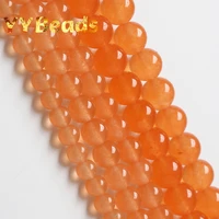 natural orange chalcedony gem stone beads orange jades 4 6 8 10 12 14mm round charms beads for jewelry making diy bracelets 15
