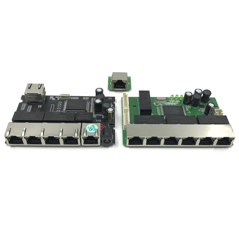 8 портов OEM PBC Gigabit Ethernet коммутатор met pin way header 10/100/1000 m hub 8way power Pcb плата schroef gat| |