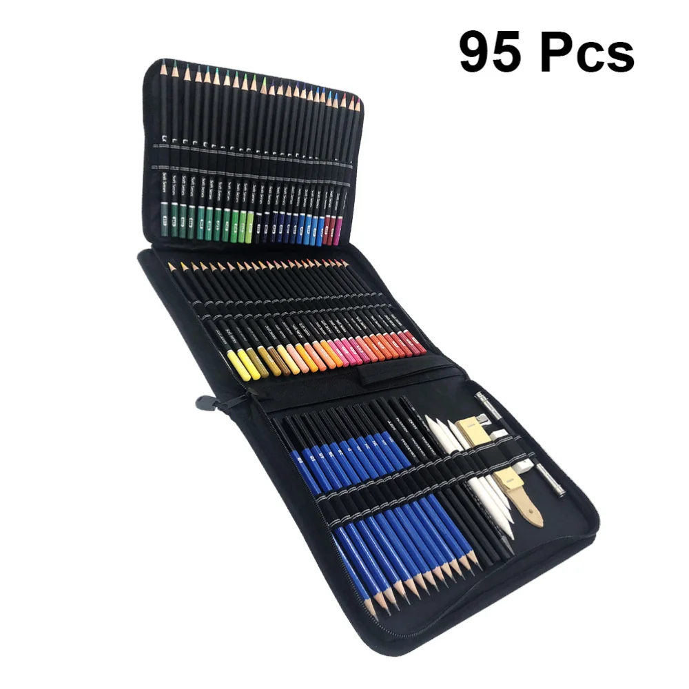 

95PCS/Set Colored Pencil Sketch Painting Charcoal Crayon Pencil Sharpener Cutter Extender