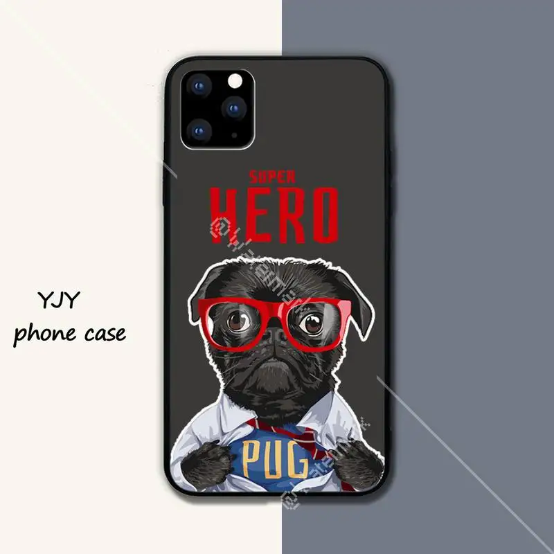 

cute Pug Dog Silicone phone cover case for iphone se 2020 6 6s 7 8 plus x xs max xr 11 12 pro max funda