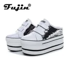 FujinЖенская обувь на платформе; Сезон весна-лето; Обувь на платформе, визуально увеличивающая рост; Женские шлепанцы с блестками; Baotou; Женская обувь на липучке