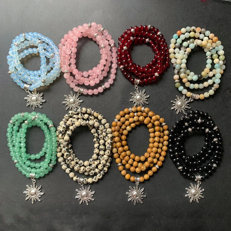 

Natural Mala Beads 108 Necklace Chakra Beads Healing Buddhist Prayer Decor Spiritual Meditation Bracelet Homme Personnalisable