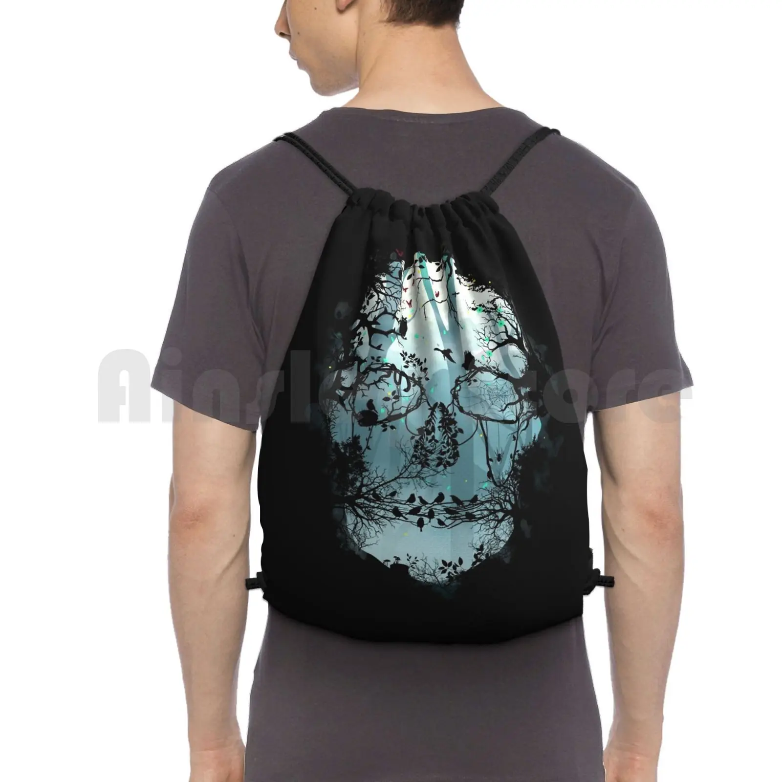 

Водонепроницаемый чехол для тренажерного зала с изображением темного леса и черепа