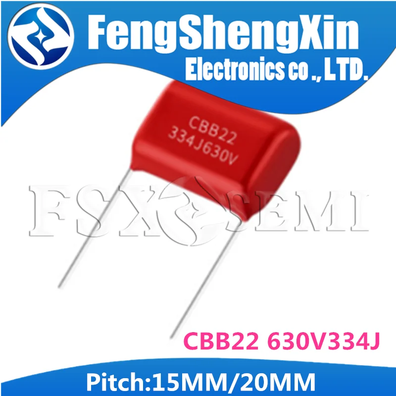 10 шт./лот 630V334J 0 33 мкФ шаг 15 мм 20 630 в 334 330NF CBB полипропиленовый пленочный