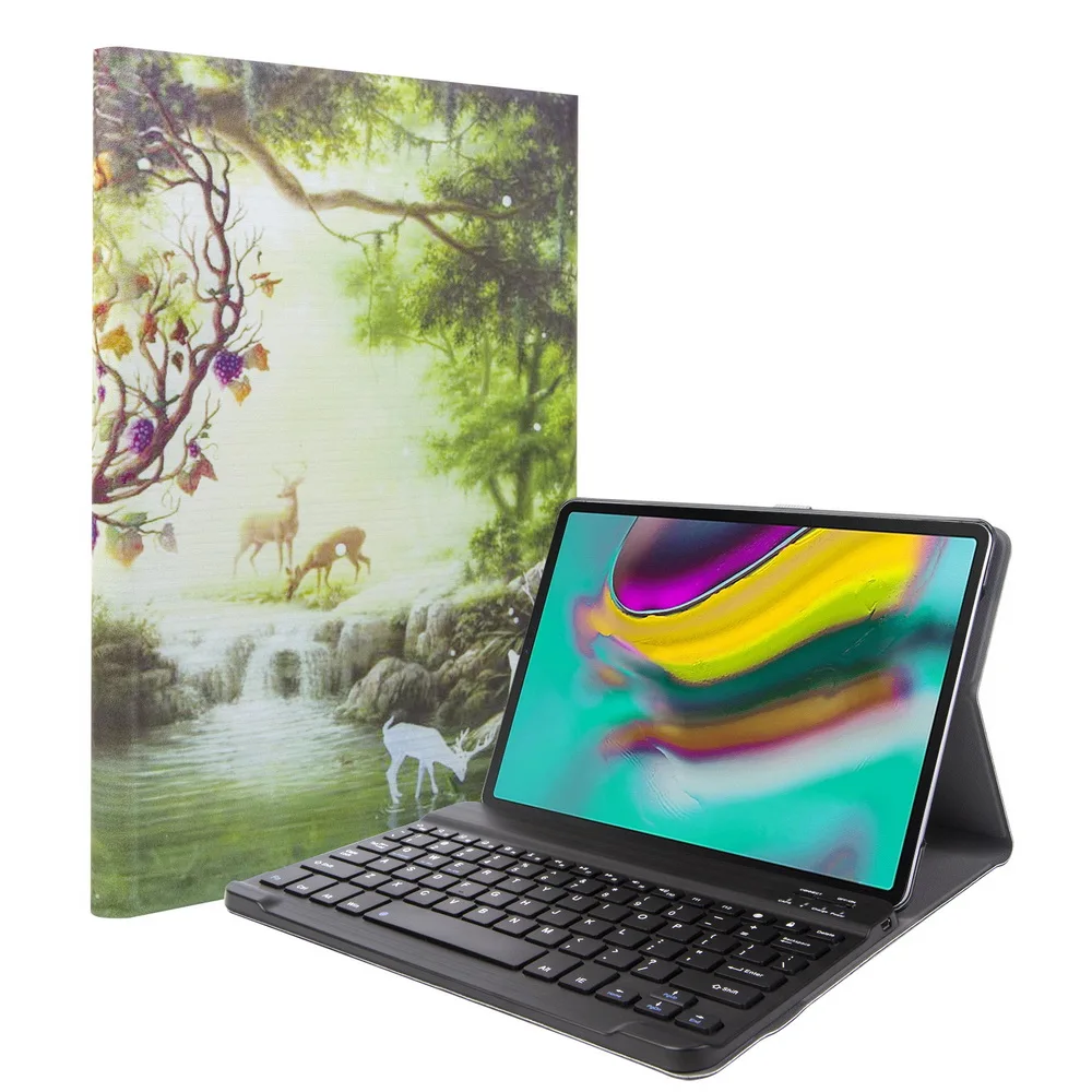 Чехол из тонкой кожи, чехол для Apple, iPad 9,7 A1822 A1893 5-го поколения, беспроводная удаляемая Bluetooth клавиатура - Цвет: Цвет: желтый
