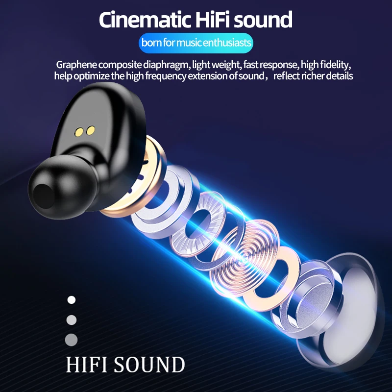 TWS наушники, беспроводные наушники, Bluetooth гарнитура, игровая 5,0, настоящие беспроводные наушники, Led, свободные руки, проводные наушники для Iphone