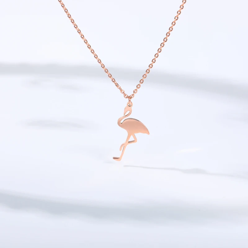 Цепочка с подвеской в виде фламинго для мужчин и женщин длинная цепь из