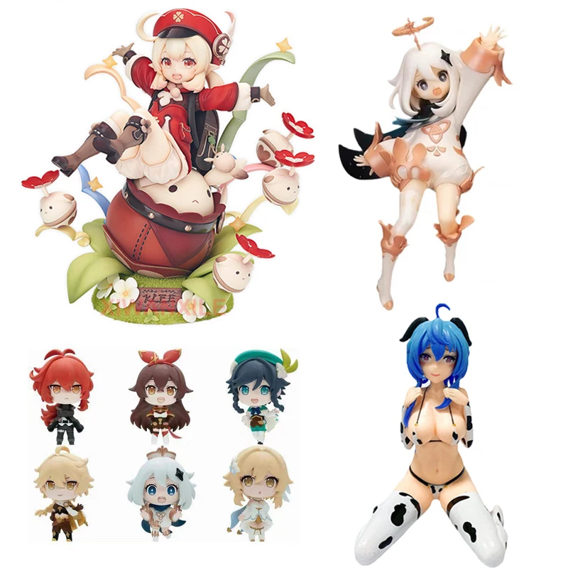 

17cm Genshin Impact Klee Hibana Knight Anime Figure Genshin Impact Paimon Action Figure Ganyu Figurine Collection Model Doll Toy