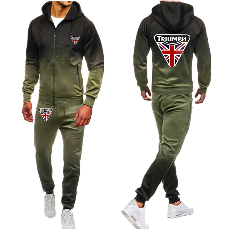 

TRIUMPH - Kids' Hooded Tracksuit Set, New Spring Fall 2021 Collection, with Logo, Solid Color, Fashionable, Warm Outfit