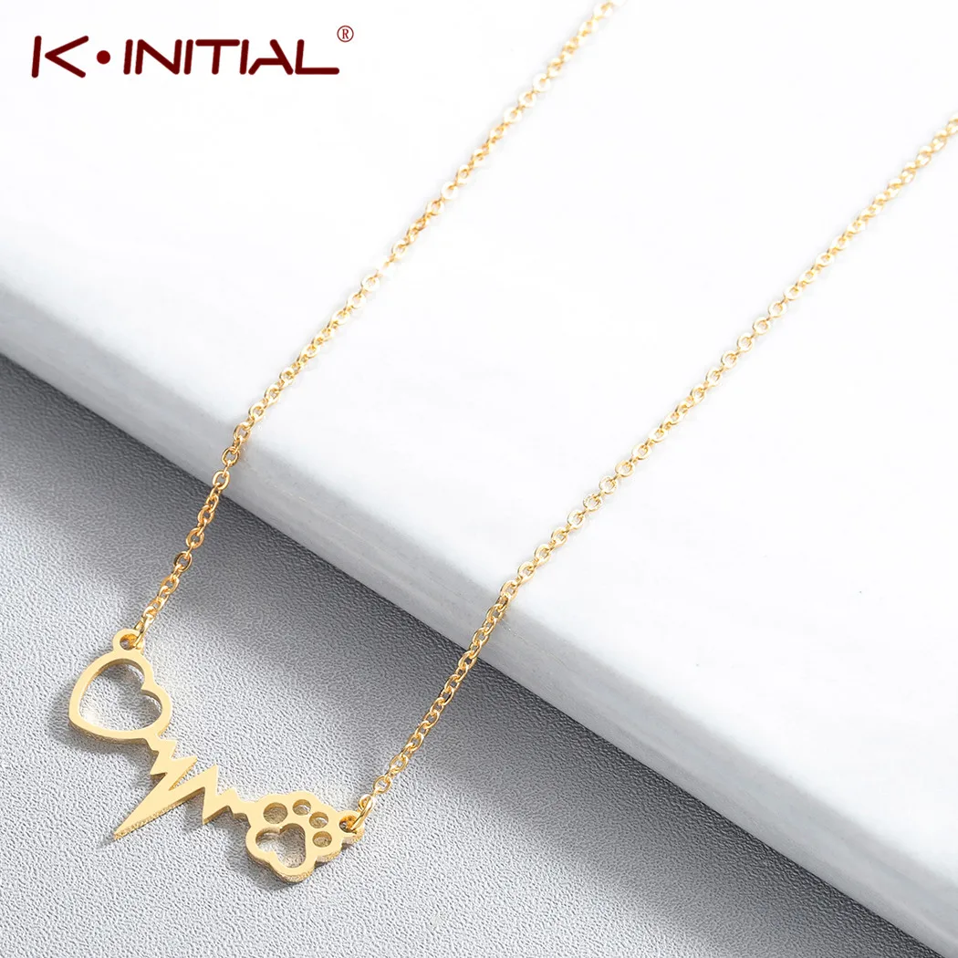 Ожерелье с принтом щенок собака кошка Медведь ожерелье кулоном в виде сердца