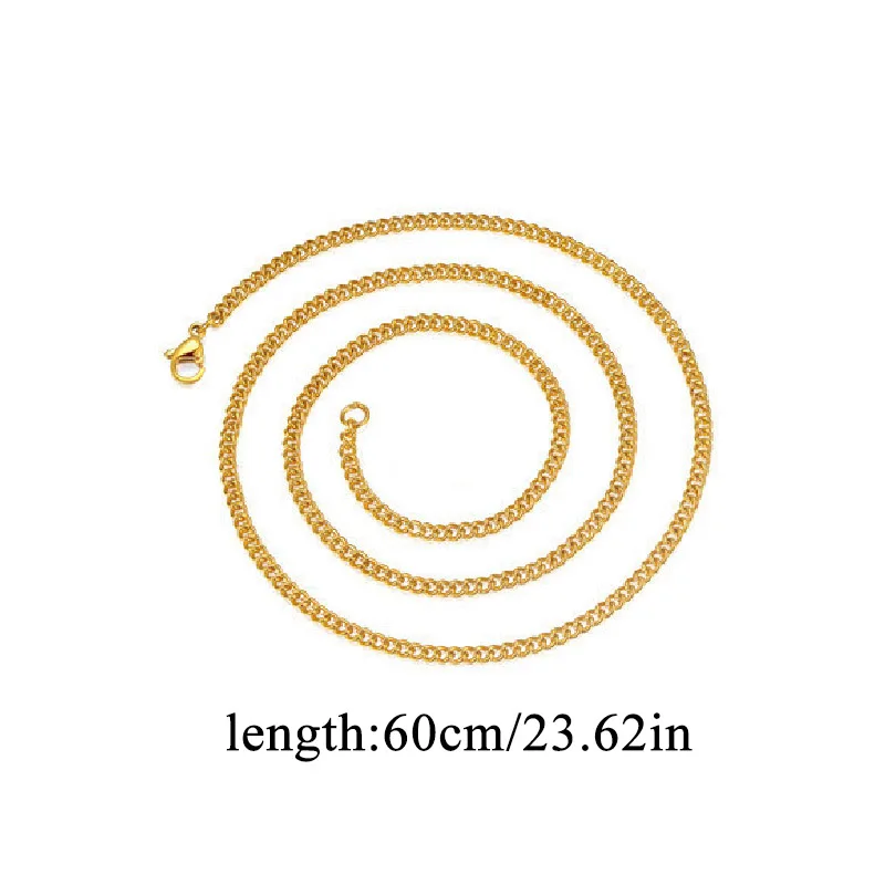 

Fashion Classic Basic Punk Stainless Steel Necklace for Men Women Link Chain Chokers Vintage Black Gold Tone Solid Metal 2021