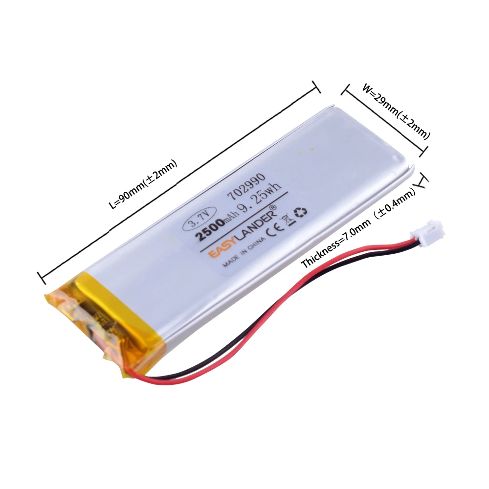 Фото 702990 3,7 V 2500mAh перезаряжаемый литий-полимерный аккумулятор для GPS Bluetooth спикера DIY PAD Power Bank Tablet PC навигация 703090 №3