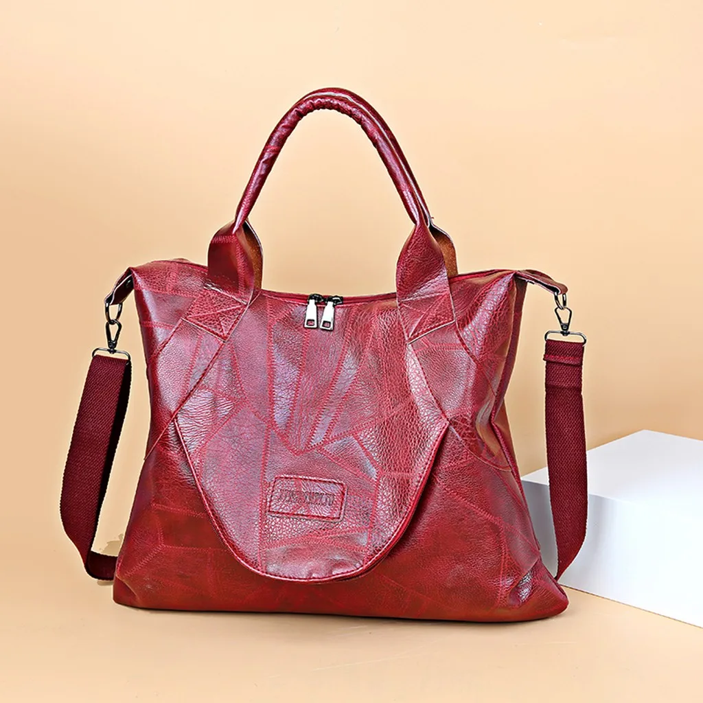 

Fashion Women's Shoulder Bag Solid Color Large Capacity Leather Messenger Bag Solid Color Zipper Handbag sacs port paule