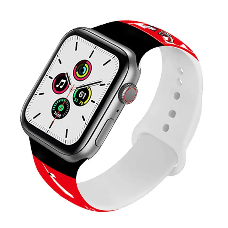 

Strap For Apple Watch Band 44mm 40mm Iwatch band 42mm 38mm Printing Silicone belt Bracelet for Appel Watch Serie SE 6 5 4 3