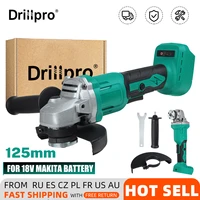 drillpro 18v 850w 125mm brushless cordless impact angle grinder diy power tool cutting machine polisher for makita battery