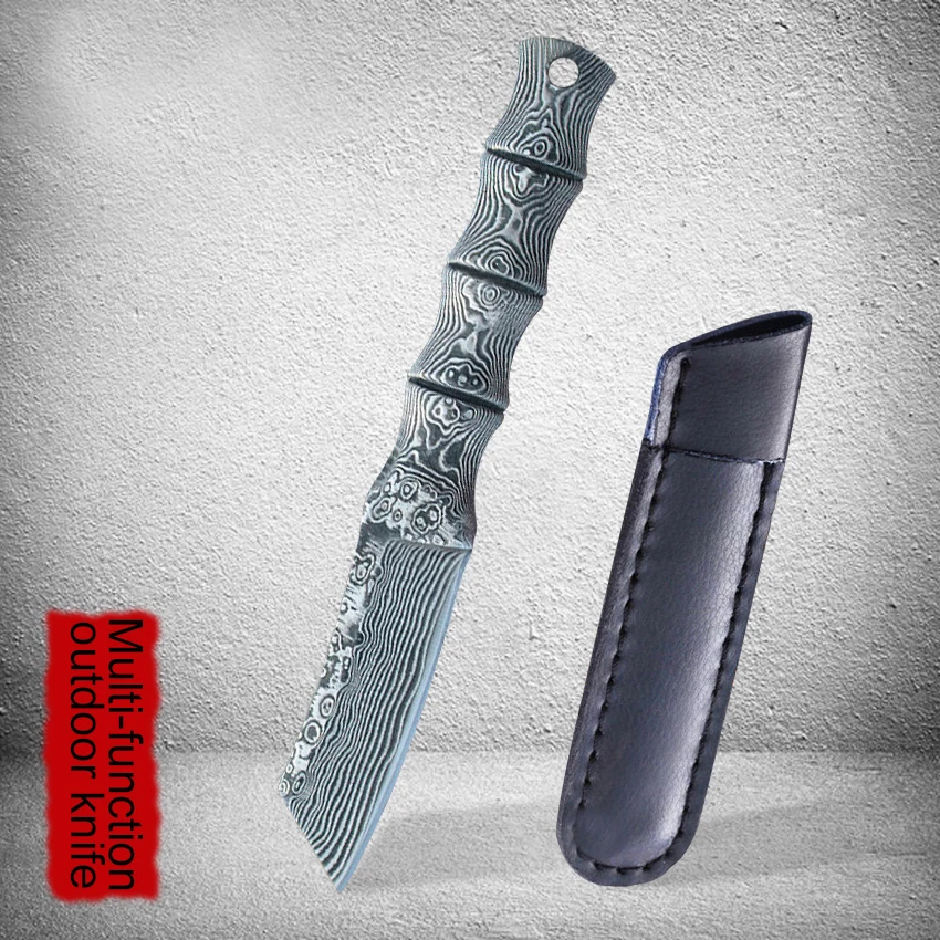 PEGASI Новинка! 60HRC чистый дамасский прямой нож для кемпинга выживания ручной работы