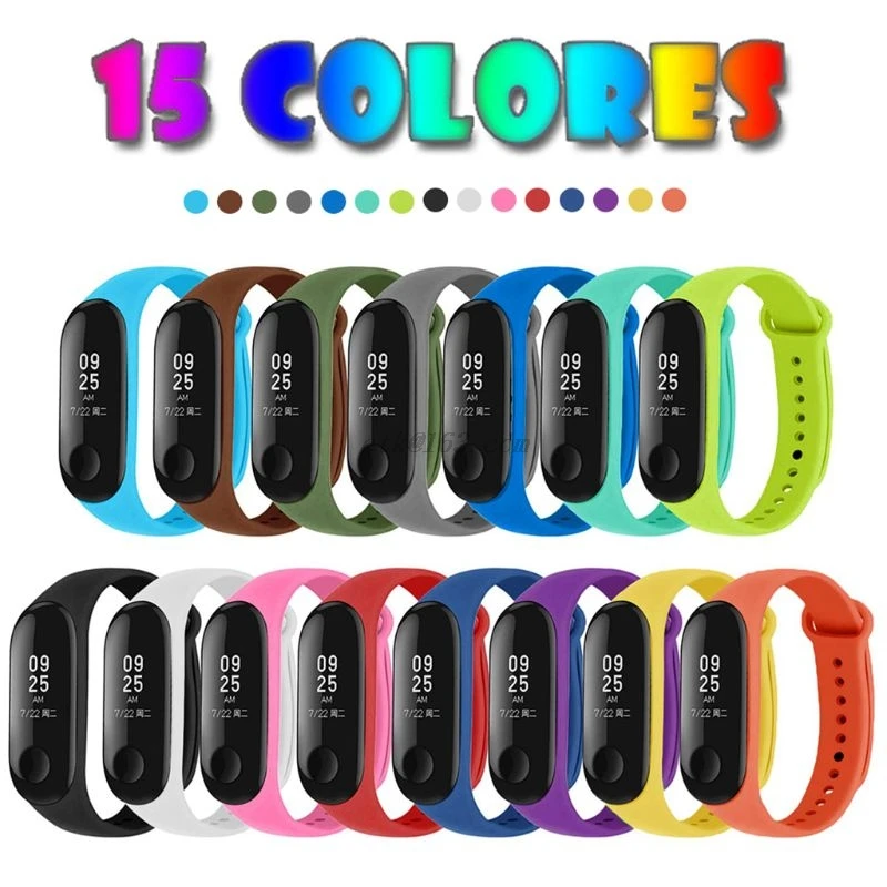 

15pcs Straps for Xiao mi Mi Band 3 / Mi Smart Band 4 Bracelets Silicone Watch Band Replacement 15 colors