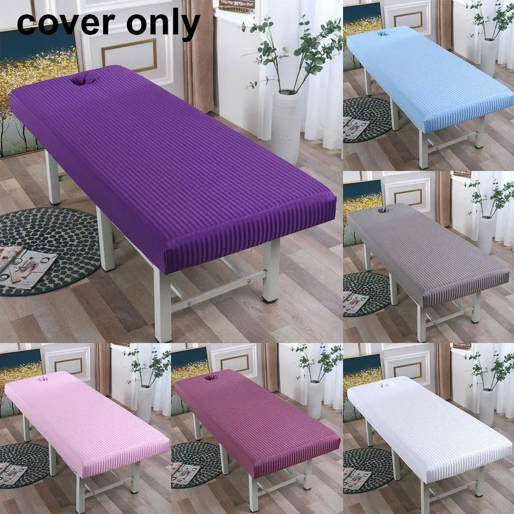 

190x80cm Beauty Salon Bed Cover Non-shrinking Comfortable Wrinkle Resistant Salon Massage SPA Bed Sheet Plain Bed Cover Has Hole
