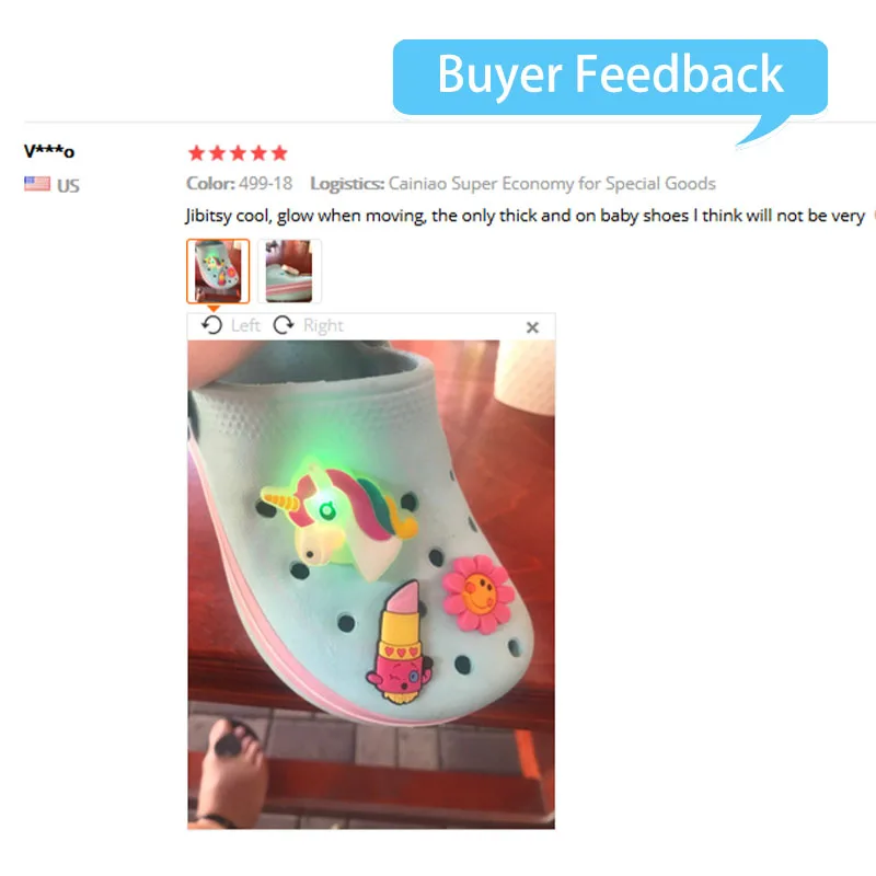 Весенние светодиодные украшения для обуви из ПВХ божья коровка единорог Сова