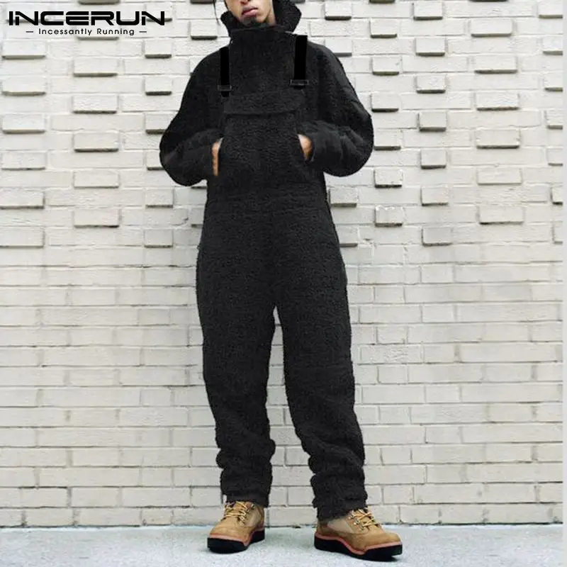 

INCERUN 2021 весенние модные мужские комбинезоны однотонные удобные брюки мужские повседневные свободные брюки в уличном стиле