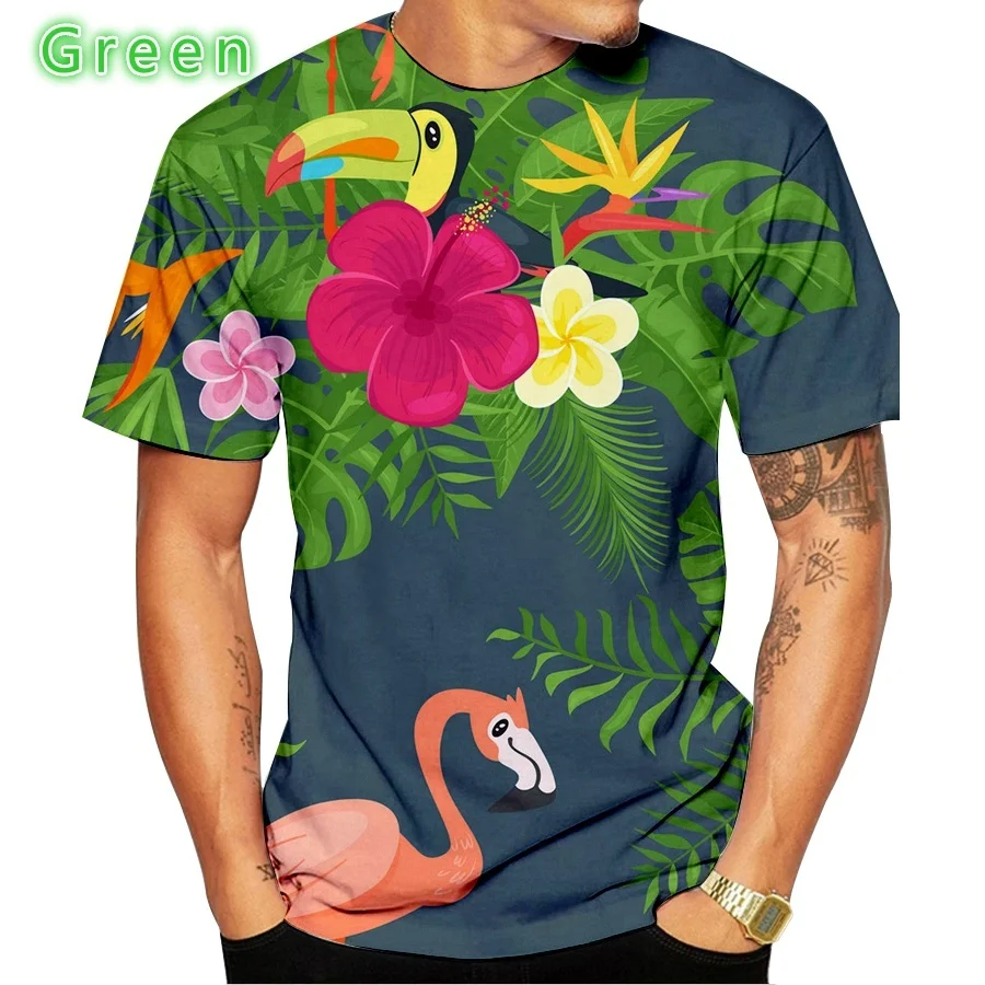 

T-shirts 3d Printed Flamingo Designer Short Sleeved Casual