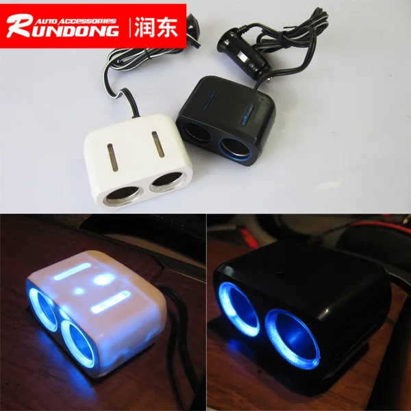 

Shunwei автомобильный один и два дистрибьютора питания один буксир две сигареты горелка розетка с светодиодный атмосферный светильник SD-1904T