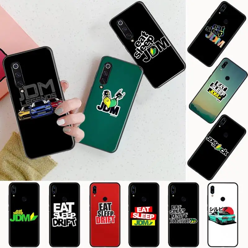 

jdm drift Phone Case black For Xiaomi Redmi mi note 7 8t 9 9t 9s 8 10 10t 11 pro lite K20 max 3