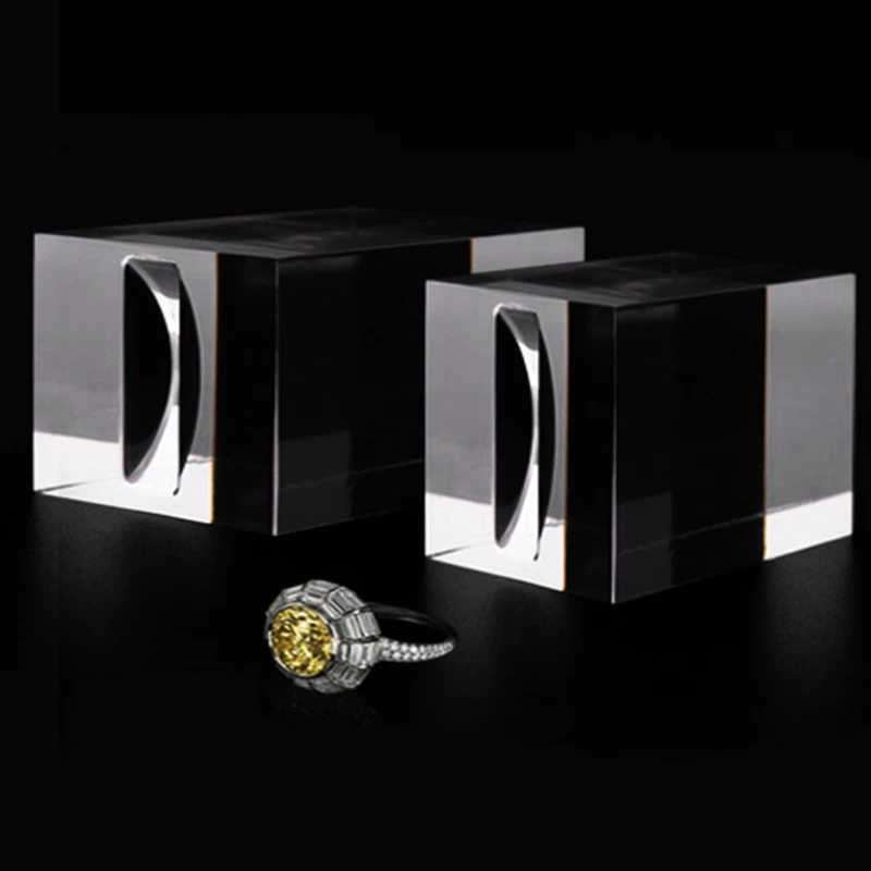 

Solid Acrylic Finger Ring Jewelry Display Slot Stand Holder Jewellery Showcase Countertop