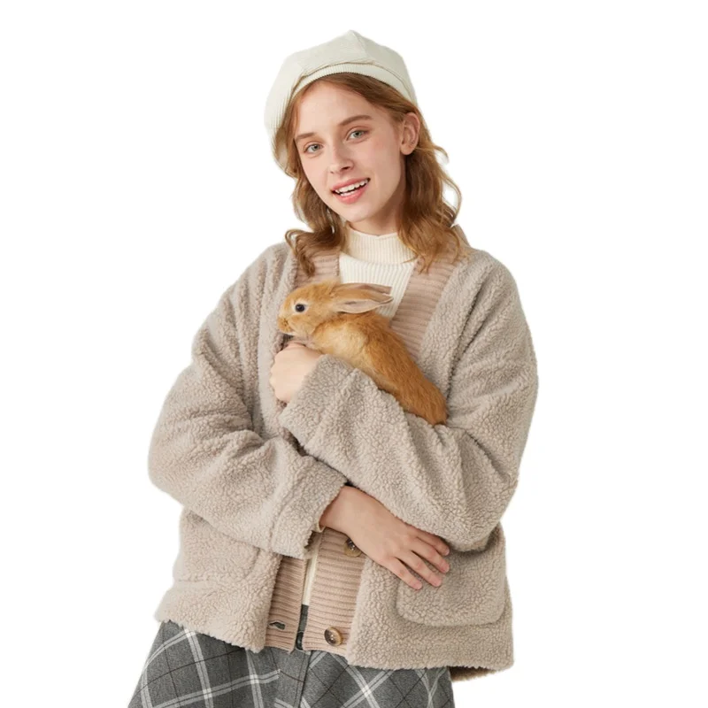 Куртка SEMIR женская зимняя флисовая с имитацией овечьей шерсти новинка 2019 топы V