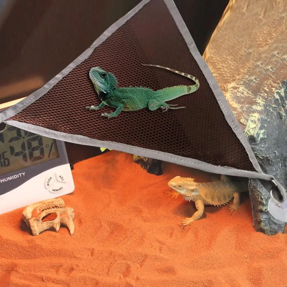 2PCS/Set Reptile Lizard Hammock Hamster Grass Mat Non-stick Hair Pet Bed Solid Triangle Shape Mesh Cushion Toy | Дом и сад