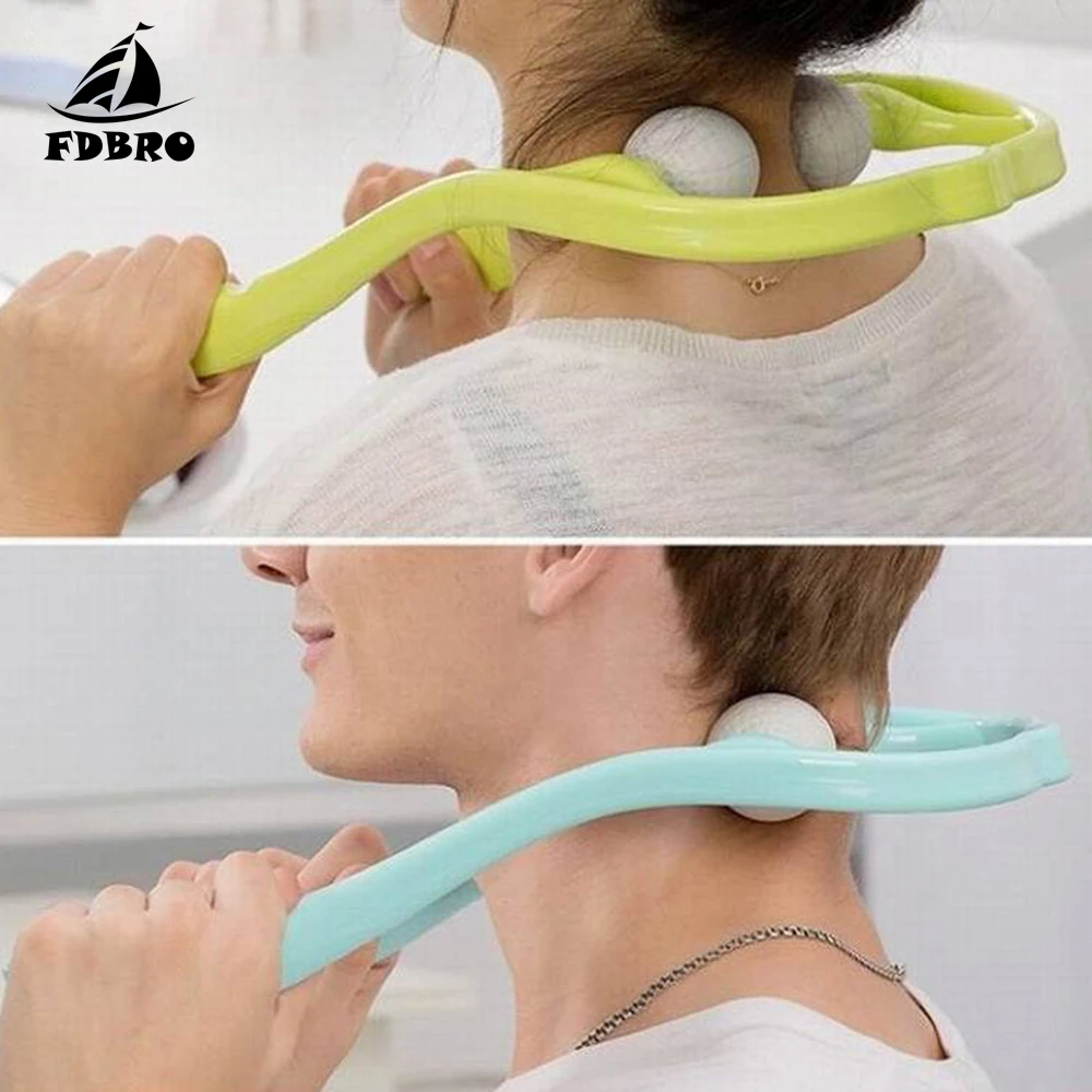 FDBRO массажер для шеи и плеч двойной триггер точка ролик самомассаж инструмент