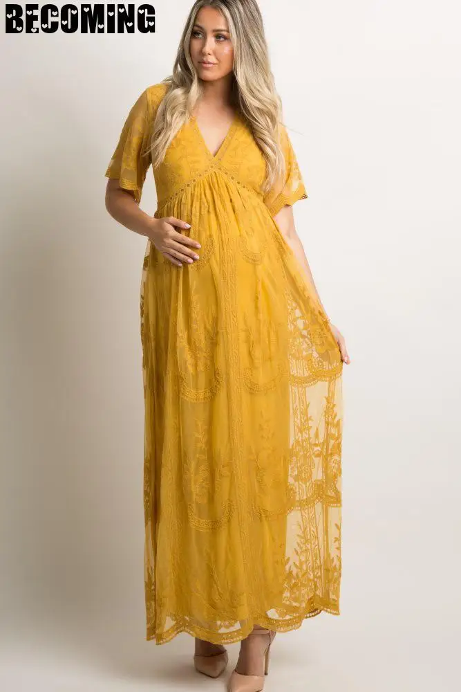 Розовое платье для беременных сексуальное кружевное Макси фотосессии розовое