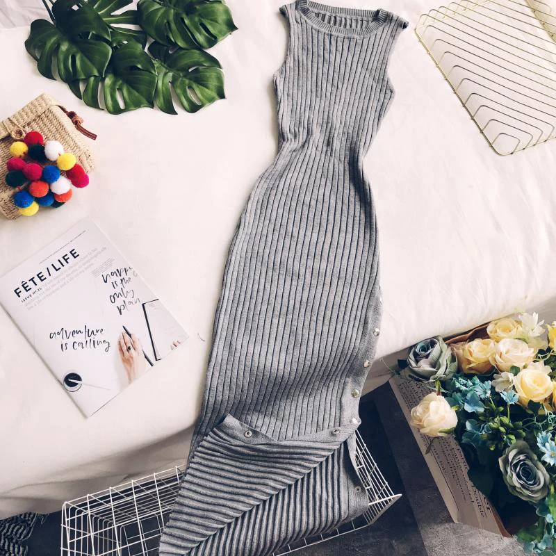 Женское трикотажное облегающее платье Fitaylor однотонное жилет с круглым вырезом