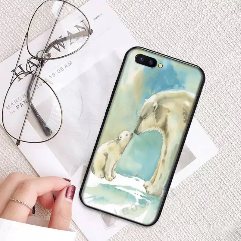 

Polar Bear cute love cartoon animal Phone Case For OPPO R9 R11 R15 R17 RENO Realme S PLUS Normal 2z 3 5 C2 pro accessories