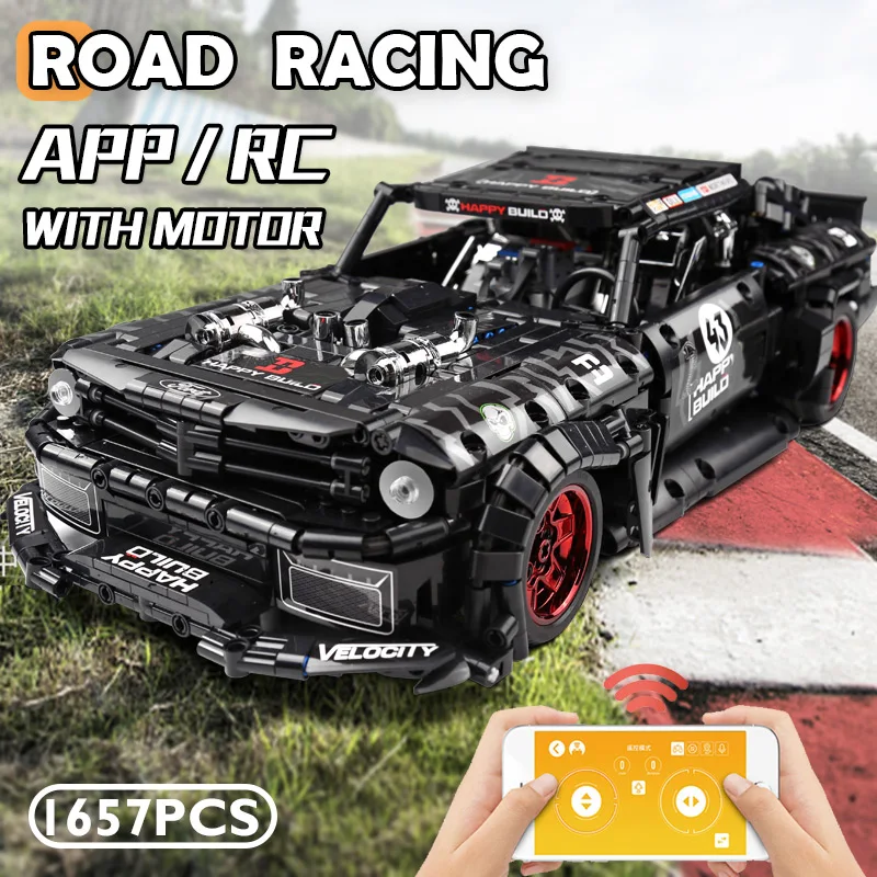 1:12 приложение технические игрушки совместим с MOC 22970 Mustang Hoonicorn двигатель модель