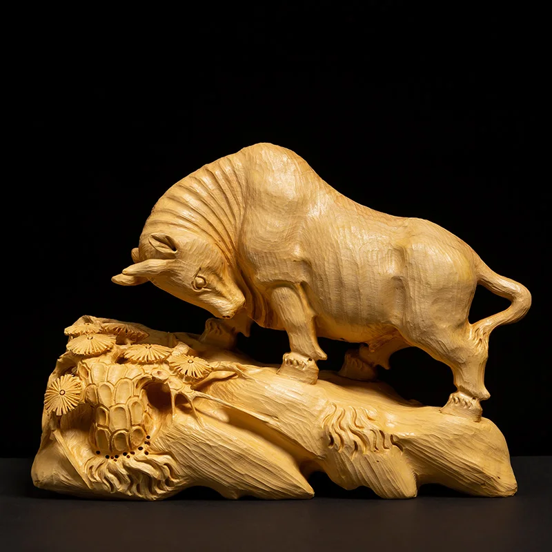 Резьба из самшита для гостиной китайская фэн шуй украшение цельного дерева