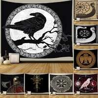 viking tapestry mysterious viking meditation psychedelic runes wall hanging tapestries for living room bedroom decor